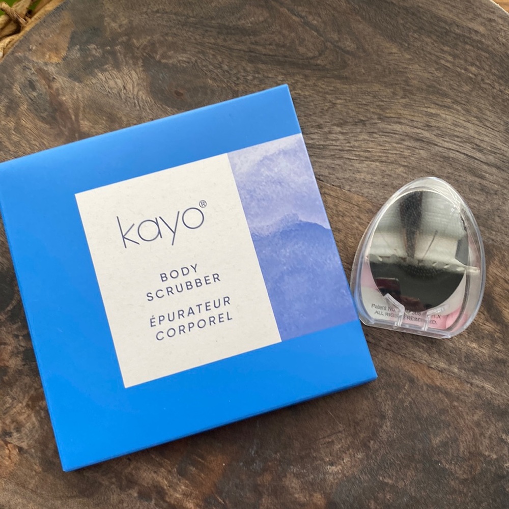 Kayo silicone body scrubber & battery operated handheld facial cleansing brush